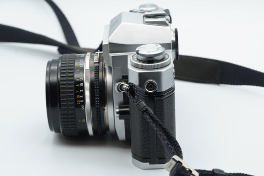Nikkormat EL 35mm Film Camera + Nikkor 50mm f/1.8 Lens