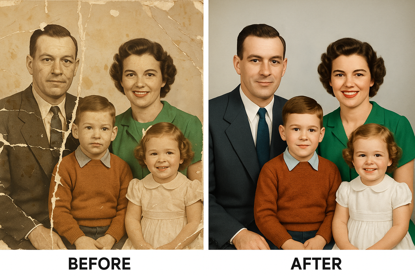 old photo restoreation: before and after