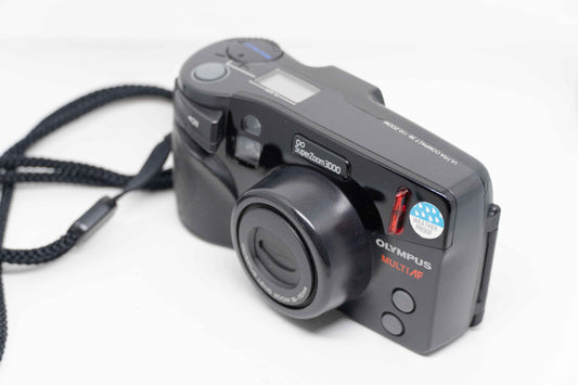 Olympus SuperZoom 3000 35mm Film Camera – Weatherproof Retro Point and Shoot