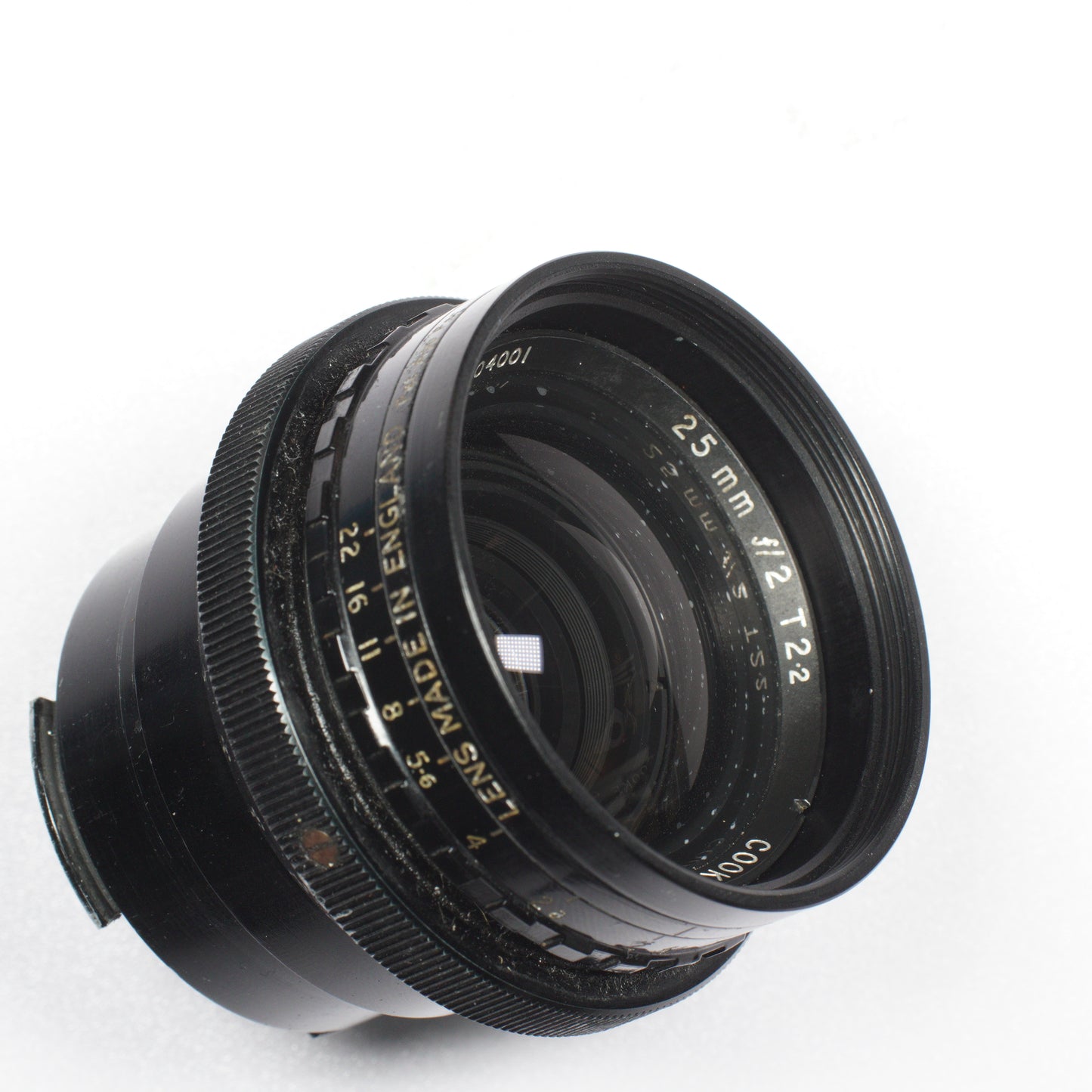 Cooke Speed Panchro 25mm f/2 (T2.2) Series III vintage lens by Taylor Hobson, iconic for its warm, cinematic look, displayed with a metal body and classic design, available at Retro Cameras Ireland