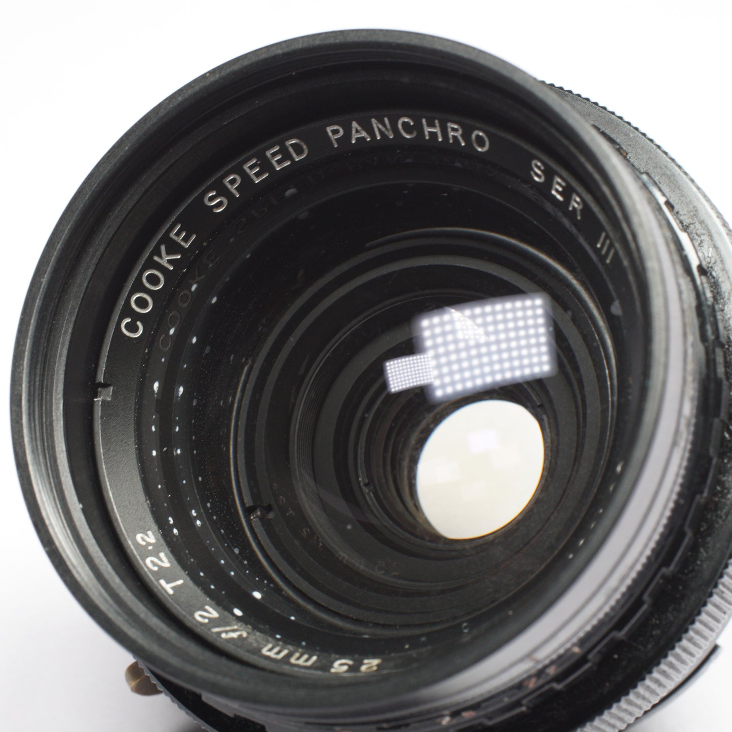 Cooke Speed Panchro 25mm f/2 (T2.2) Series III vintage lens by Taylor Hobson, iconic for its warm, cinematic look, displayed with a metal body and classic design, available at Retro Cameras Ireland