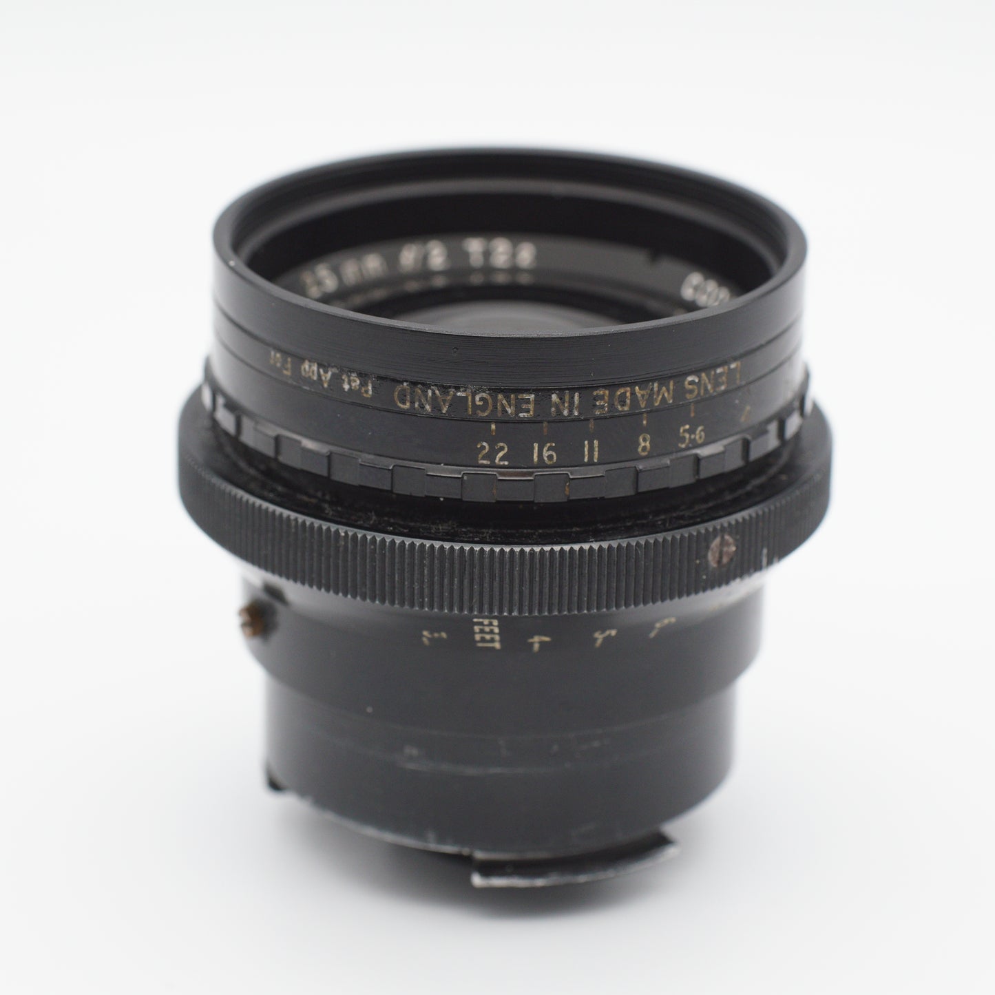 Cooke Speed Panchro 25mm f/2 (T2.2) Series III vintage lens by Taylor Hobson, iconic for its warm, cinematic look, displayed with a metal body and classic design, available at Retro Cameras Ireland