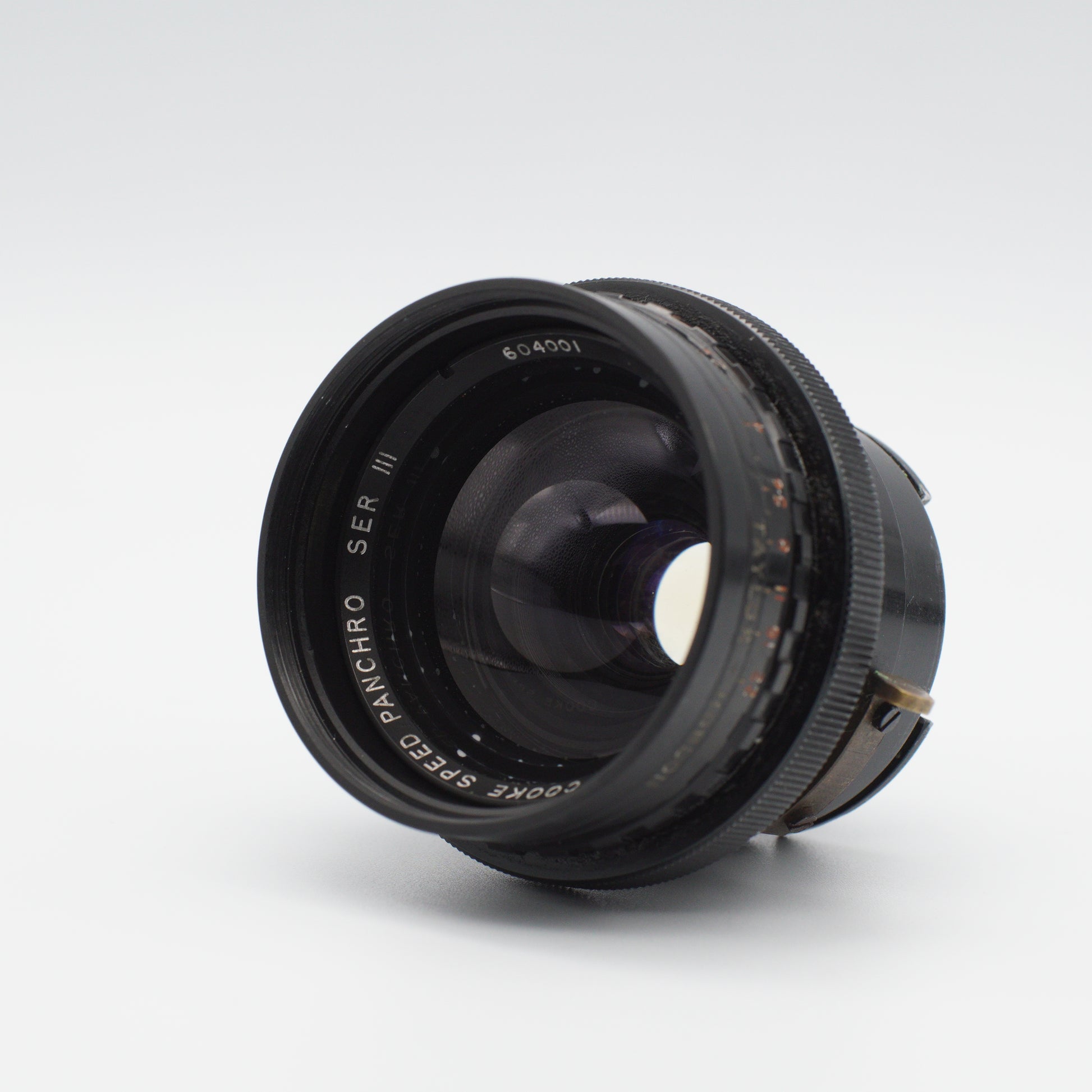 Cooke Speed Panchro 25mm f/2 (T2.2) Series III vintage lens by Taylor Hobson, iconic for its warm, cinematic look, displayed with a metal body and classic design, available at Retro Cameras Ireland
