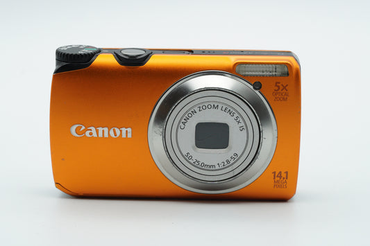 Canon PowerShot A3200 IS – Compact 14.1MP Digital Camera (Orange)
