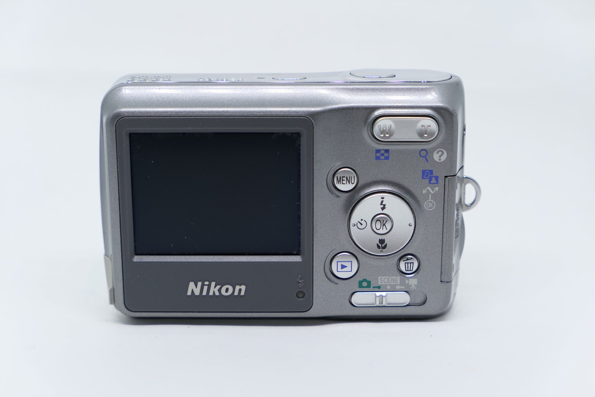 Nikon digital camera on a white background
