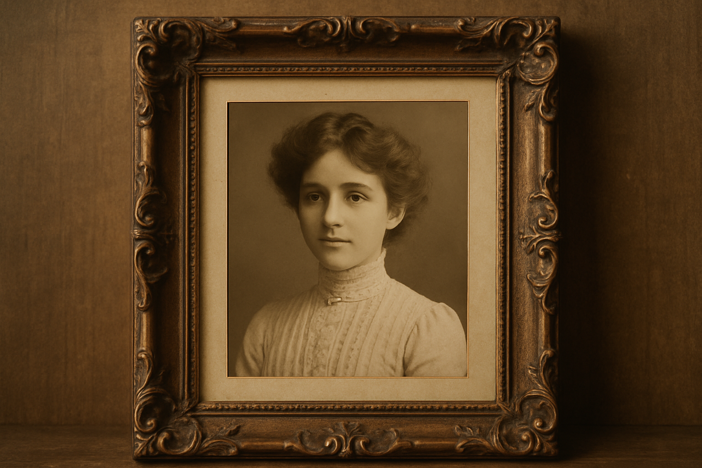 framed antique photo