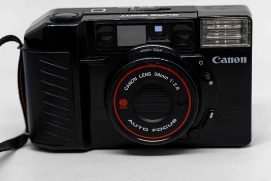 Canon Sure Shot classic point and shoot 35mm film camera from the 80s