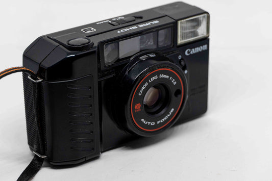 Canon Sure Shot classic point and shoot 35mm film camera from the 80s